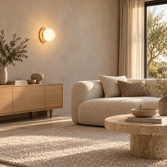 Applique moderna da parete sferica bianco latte e oro vetro per soggiorno