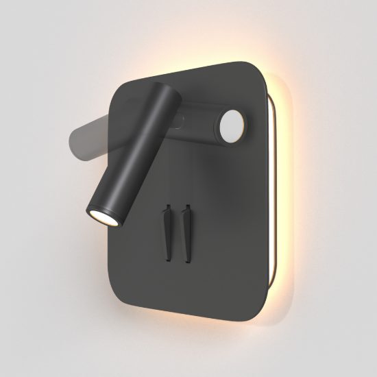 Maytoni ios 176 applique per camera da letto nero led 9w 3000k