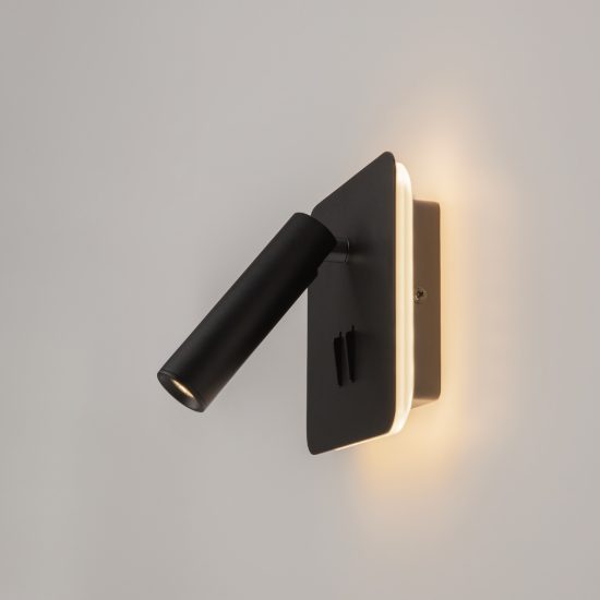 Maytoni ios 176 applique per camera da letto nero led 9w 3000k
