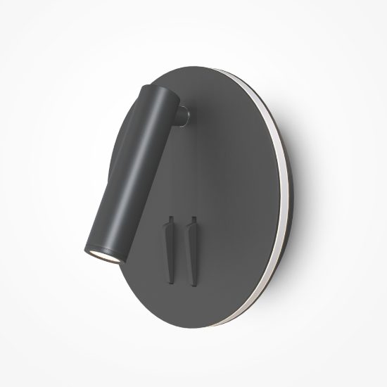 Applique per camera da letto nero led 9w 3000k maytoni ios 176