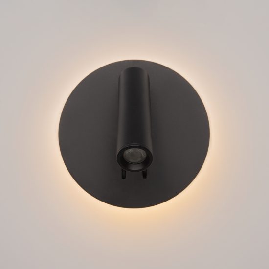 Applique per camera da letto nero led 9w 3000k maytoni ios 176