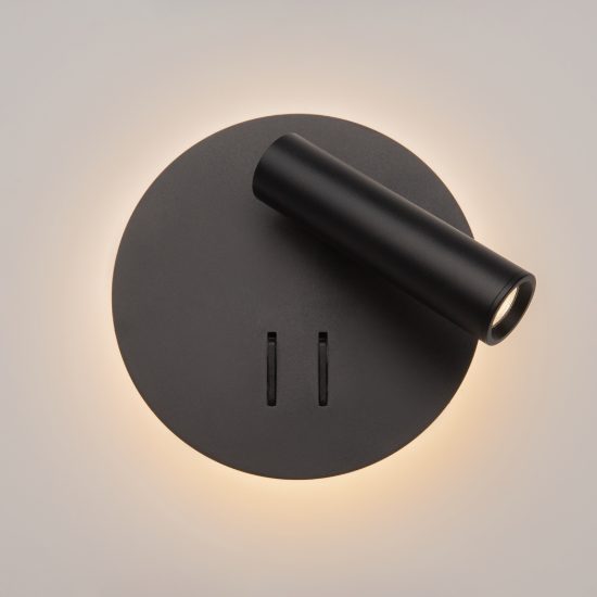 Applique per camera da letto nero led 9w 3000k maytoni ios 176