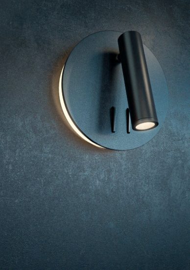 Applique per camera da letto nero led 9w 3000k maytoni ios 176