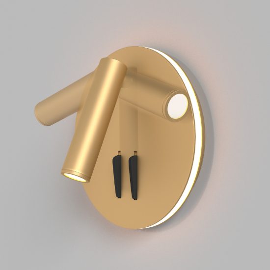 Ios 176  maytoni applique led 9w 3000k per camera comodino oro