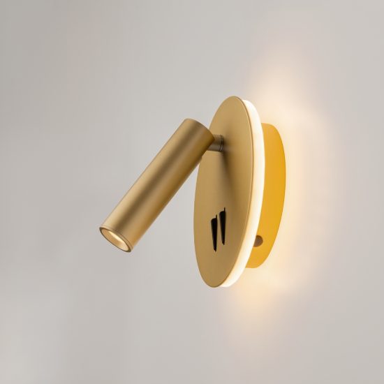 Ios 176  maytoni applique led 9w 3000k per camera comodino oro
