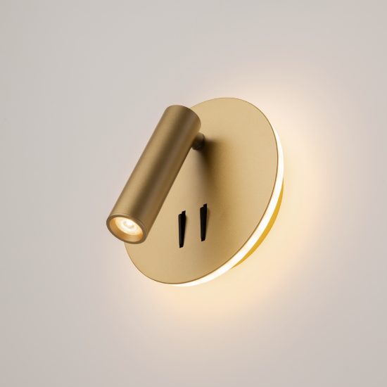 Ios 176  maytoni applique led 9w 3000k per camera comodino oro