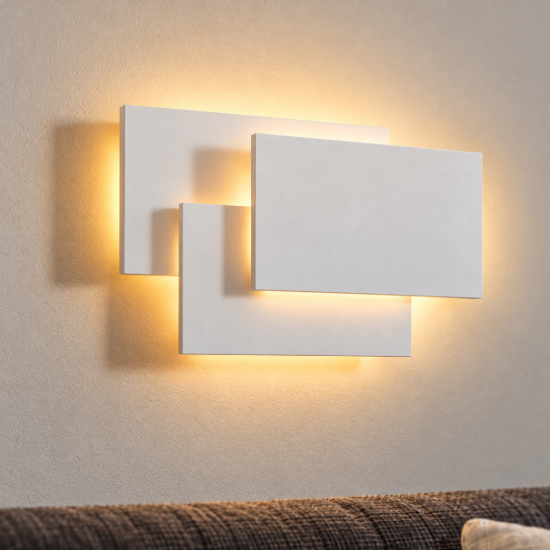 Maytoni trame applique da parete led 12w 3000k 26cm bianca