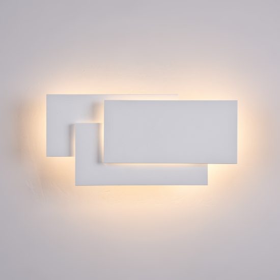 Maytoni trame applique da parete led 12w 3000k 26cm bianca