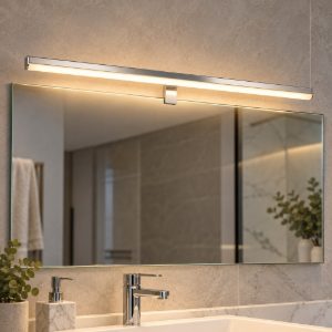 Applique con clip per specchio bagno 63cm cromo led 18w 3000k
