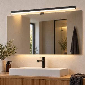 Applique nero per specchio da bagno led 18w 3000k fissaggio clip