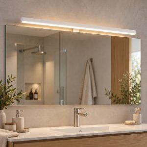 Applique bagni bianco per specchio fissaggio clip led 18w 3000k
