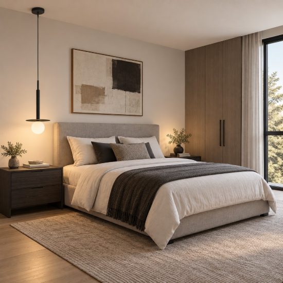 Lampada moderna a sospensione per comodini camera da letto opale e nero vetro