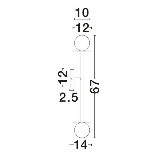 Applique da parete 12cm moderna opale e oro ottone vetro per soggiorno 2 luci h67cm