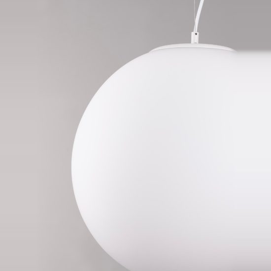 Lampadario a sospensione moderno sferico opale e bianco vetro