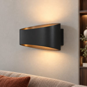 Maytoni trame applique da parete nero led 6w 3000k 18cm