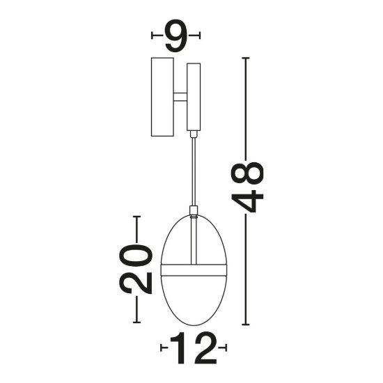 Applique da parete per soggiorno cognac oro e opale led 13w 3000k