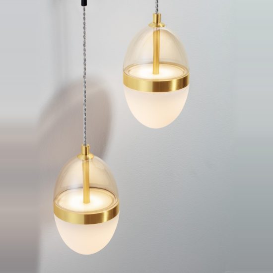 Applique da parete per soggiorno design moderna cognac oro e opale led 24w 3000k 27cm