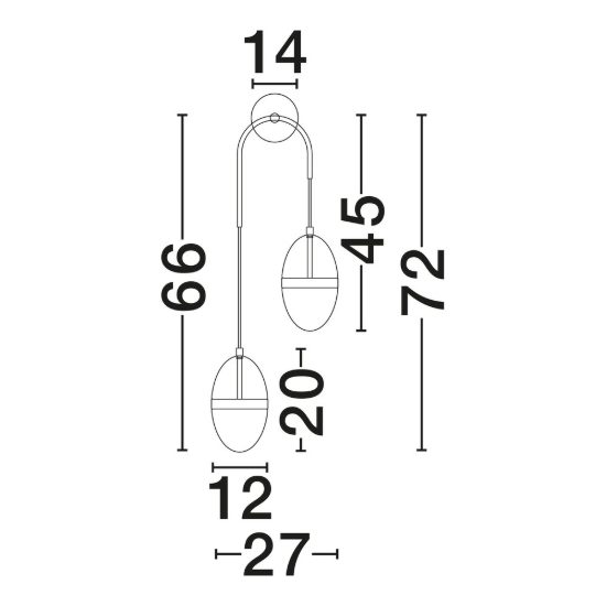 Applique da parete per soggiorno design moderna cognac oro e opale led 24w 3000k 27cm