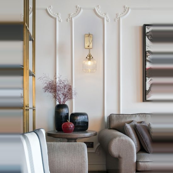 Applique 18cm da parete stile contemporaneo cupoliforme trasparente e oro vetro per soggiorno
