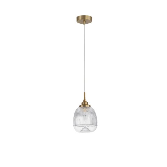 Lampada a sospensione goccia trasparente e oro vetro stile contemporaneo