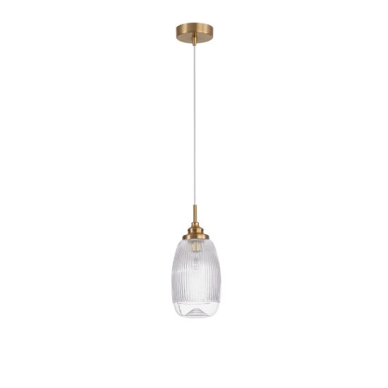 Lampada a sospensione per cucina moderna goccia trasparente e oro vetro