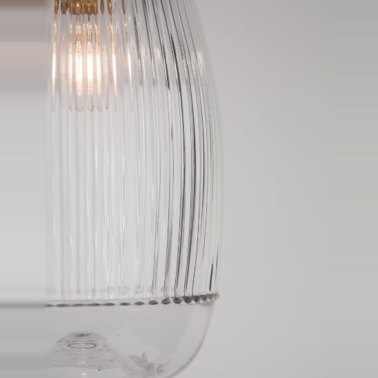 Lampada a sospensione per cucina moderna goccia trasparente e oro vetro