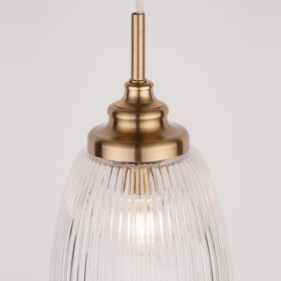 Lampada a sospensione per cucina moderna goccia trasparente e oro vetro