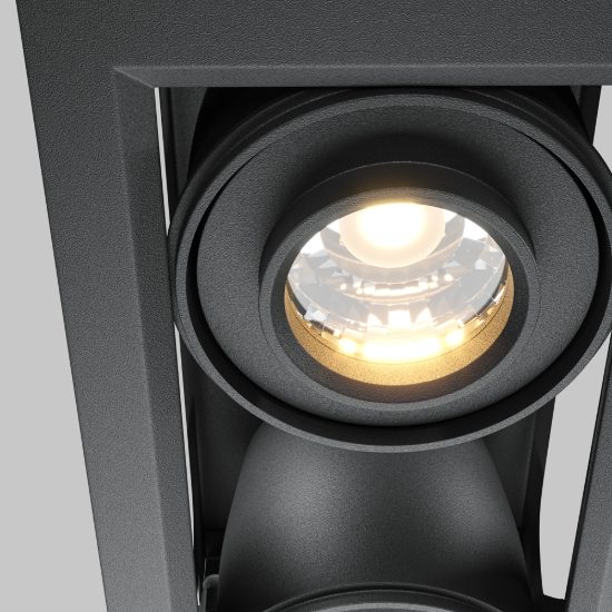 Maytoni metal modern faretto nero da incasso led 20w 3000k due luci