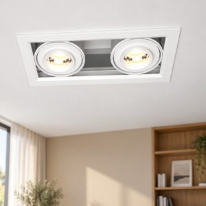 Metal maytoni modern faretto da incasso led 20w 3000k orientabile bianco