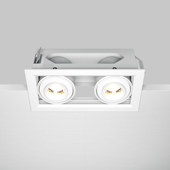 Metal maytoni modern faretto da incasso led 20w 3000k orientabile bianco