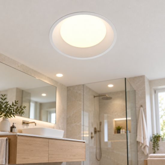 Maytoni okno faretto da incasso soffitto per bagno led 12w cct 3000k 6000k ip44 bianco