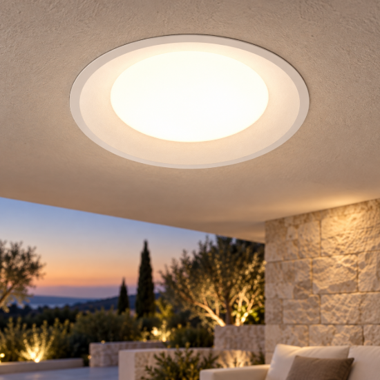 Maytoni okno faretto da incasso soffitto led 24w cct 3000k 6000k ip44 bianco