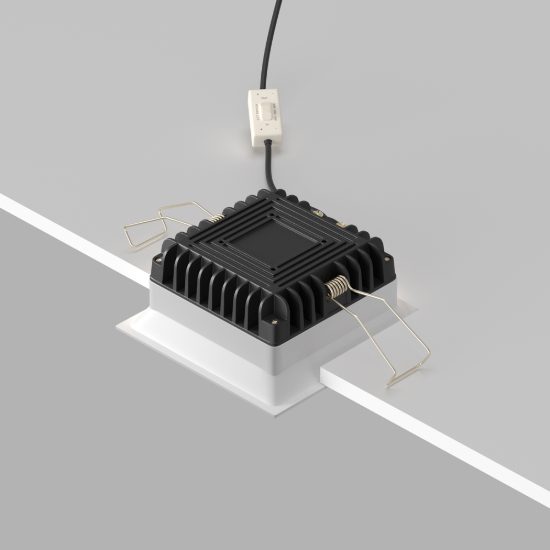 Faretto da bagno da incasso soffitto led 12w cct 3000k 6000k ip44 bianco maytoni okno