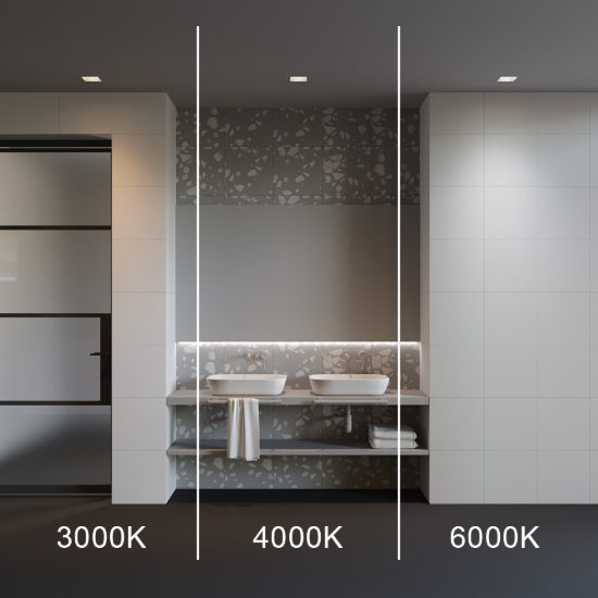 Faretto da bagno da incasso soffitto led 12w cct 3000k 6000k ip44 bianco maytoni okno