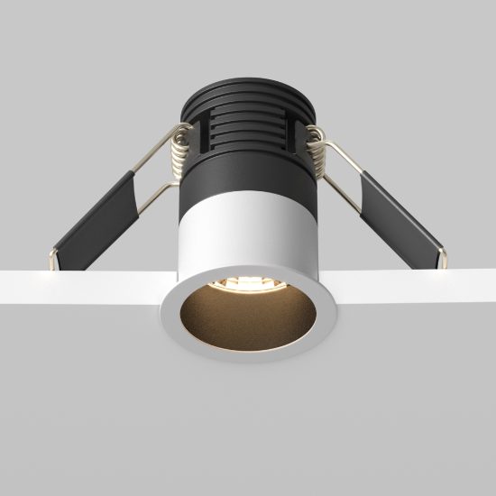 Maytoni minor faretto per cucina bianco e nero da incasso led 9w 3000k