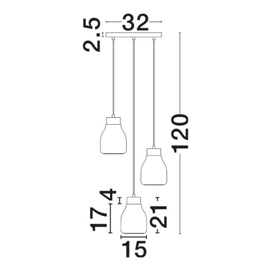 Lampadario per camera da letto moderna a sospensione grigio fumé e nero 3 luci