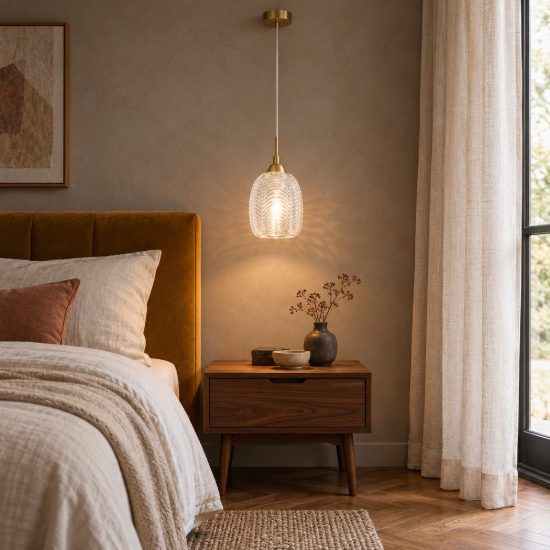 Lampada a sospensione per cucina goccia trasparente e oro vetro