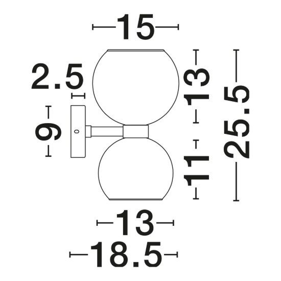 Applique moderna per soggiorno clessidra nero vetro da parete