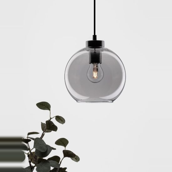 Lampada per cucina moderna sferica nero vetro a sospensione