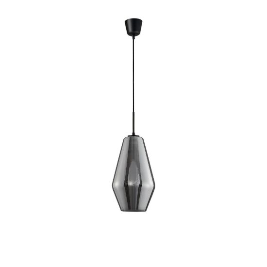Lampada a sospensione per cucina moderna conica cromo vetro