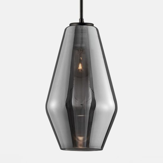 Lampada a sospensione per cucina moderna conica cromo vetro
