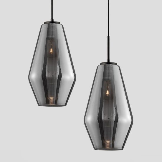 Lampada a sospensione per cucina moderna conica cromo vetro