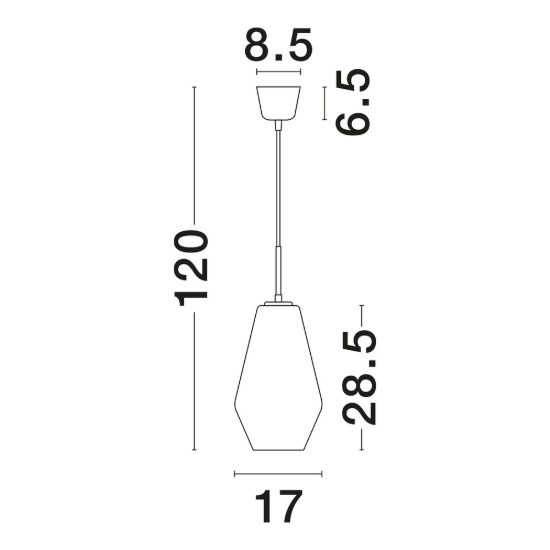Lampada a sospensione per cucina moderna conica cromo vetro