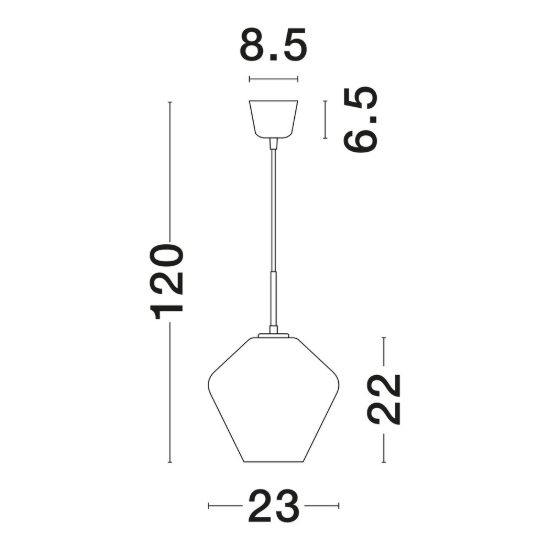 Lampada a sospensione per cucina moderna conica cromo e nero vetro