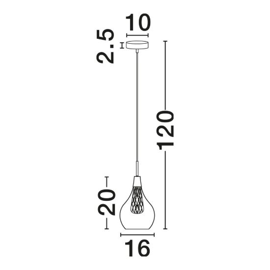 Lampada per cucina moderna a sospensione goccia oro e cromo vetro 16cm