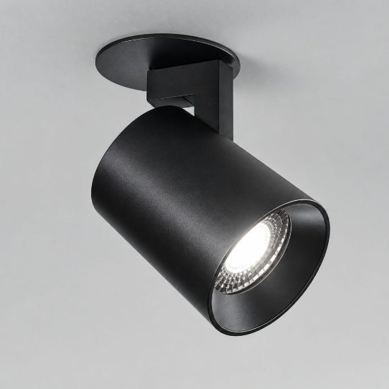 Fabas modo faretto da incasso soffitto per cucina cilindrico nero orientabile