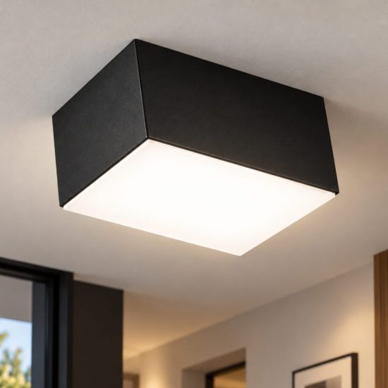 Fabas plafoniera moderna lucas antracite led 12w 3000k dimmerabile