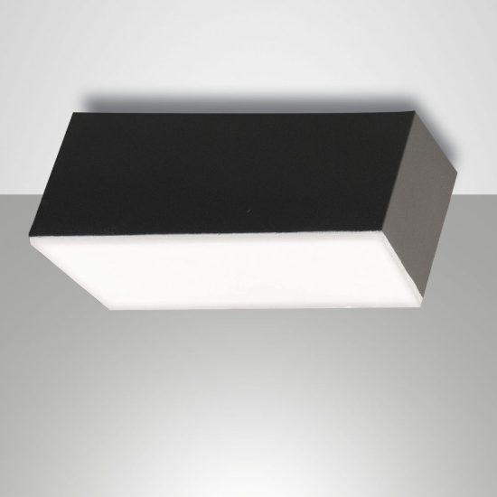 Fabas plafoniera moderna lucas antracite led 12w 3000k dimmerabile