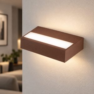 Fabas applique da parete snap corten per soggiorno led 18w cct 2700k 3000k 4000k dimmerabile