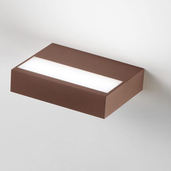 Fabas applique da parete snap corten per soggiorno led 18w cct 2700k 3000k 4000k dimmerabile